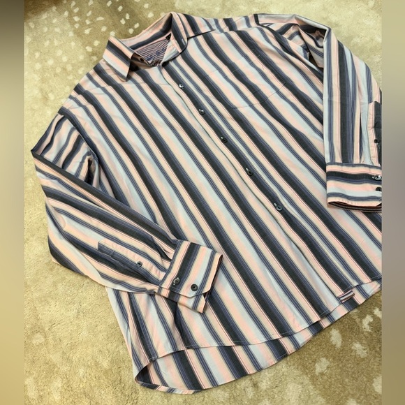 Bugatchi uomo rainbow striped button down men’s long sleeve size large - Picture 3 of 13